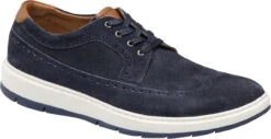 Johnston & Murphy Elliston Wingtip -Shoe Store johnston murphy mens elliston wingtip navy suede 25 3097 46036.1567721392