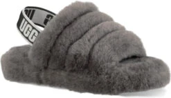 UGG Kids Fluff Yeah Slide -Shoe Store ugg childrens kids fluff yeah slide charcoal 1098494k chrc 37033.1647038453
