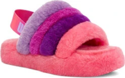 UGG Kids Fluff Yeah Slide -Shoe Store ugg kids fluff yeah slide pink purple rainbow 1120075k pprb 10829.1647038453