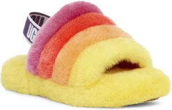 UGG Kids Fluff Yeah Slide -Shoe Store ugg kids fluff yeah slide yellow rainbow 1116157k yrnb 08423.1647038454
