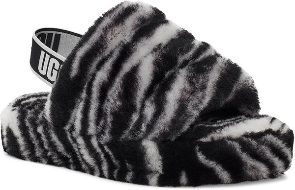 UGG Kids Fluff Yeah Slide Zebra 1 UGG Kids Fluff Yeah Slide Zebra