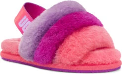 UGG Toddlers Fluff Yeah Slide -Shoe Store ugg toddlers fluff yeah slide pink purple rainbow 1120073t pprb 95299.1651776272